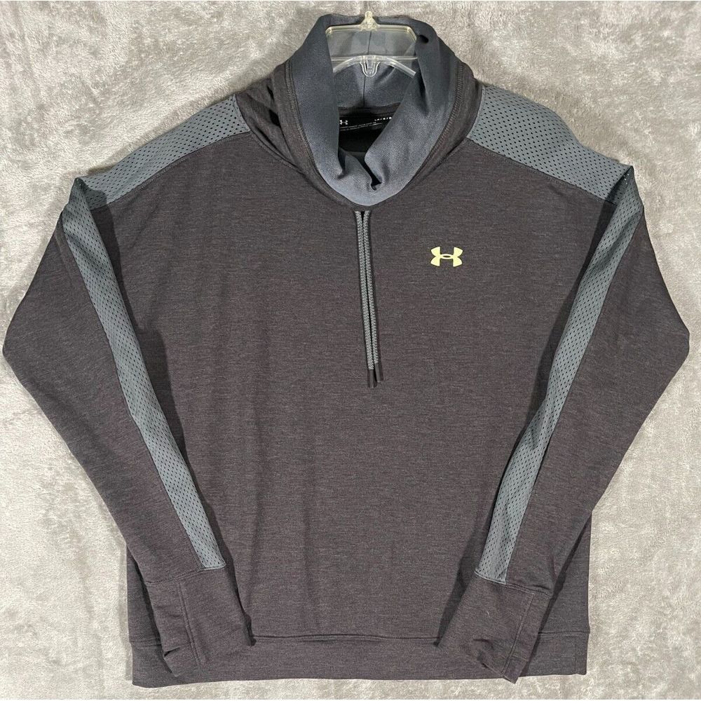 Under Armour Pullover Mens Gray Loose Turtle Neck Long Sleeve Sweatshirt Large